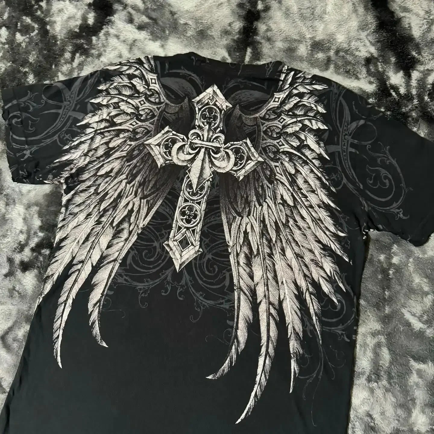 Y2K Affliction T Shirt Vintage Clothing Punk Hip Hop Graphic Print