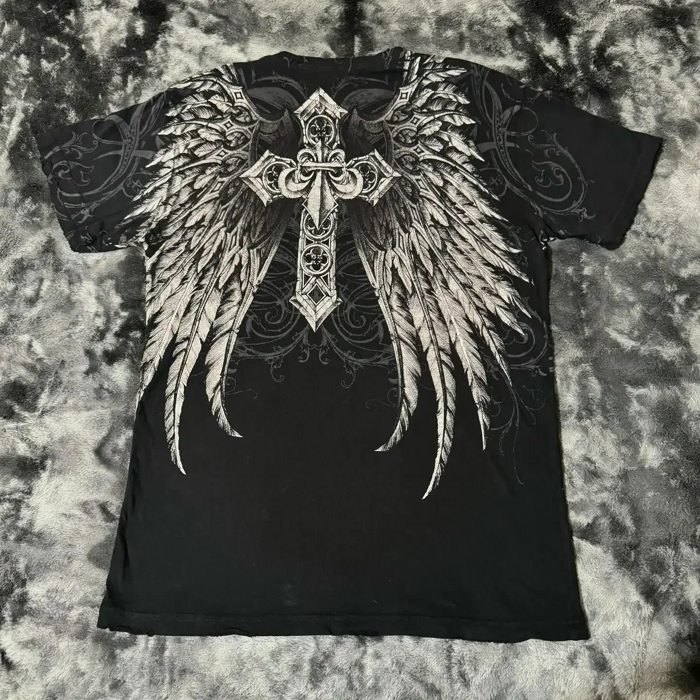 Y2K Affliction T Shirt Vintage Clothing Punk Hip Hop Graphic Print