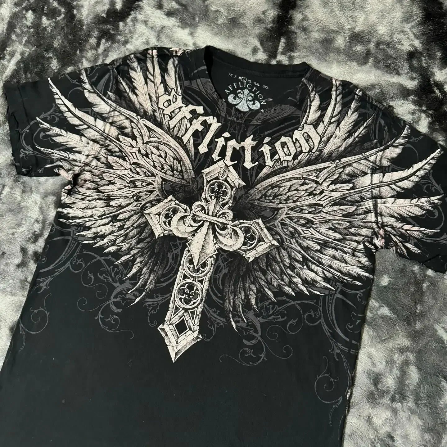 Y2K Affliction T Shirt Vintage Clothing Punk Hip Hop Graphic Print