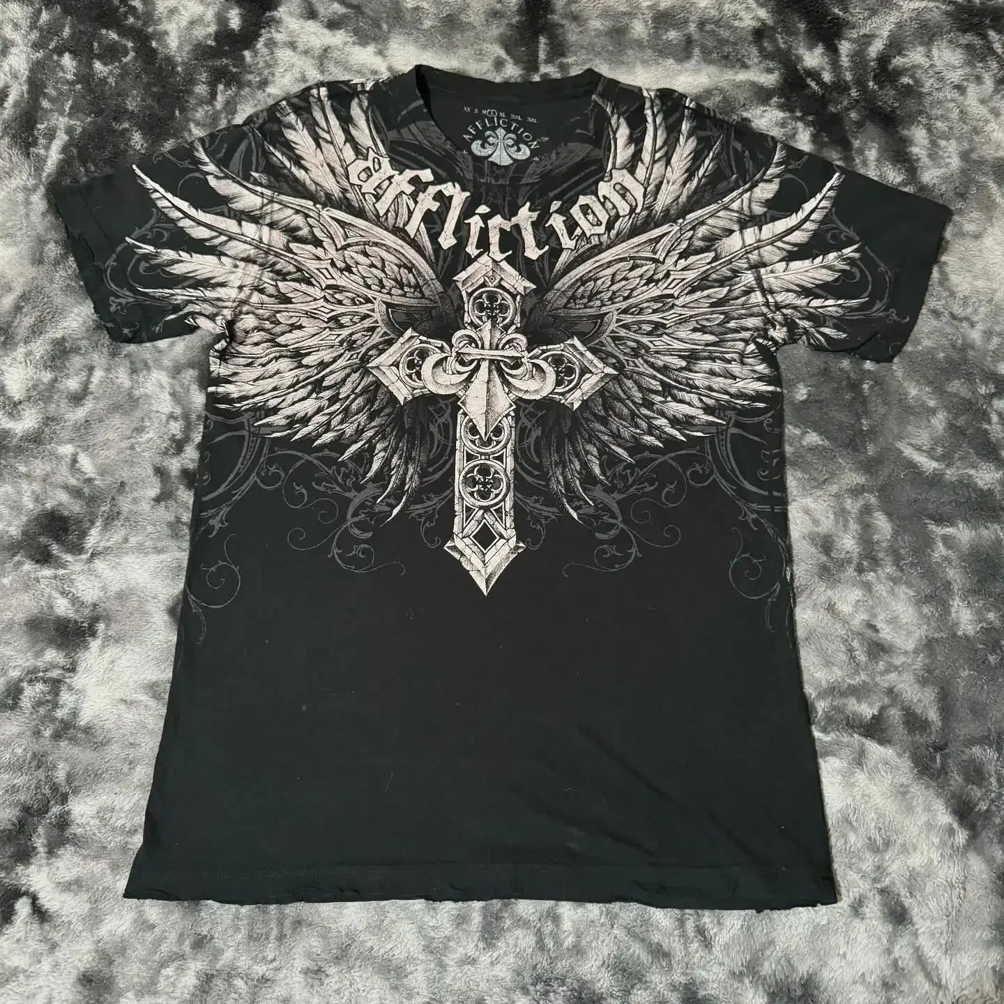 Y2K Affliction T Shirt Vintage Clothing Punk Hip Hop Graphic Print