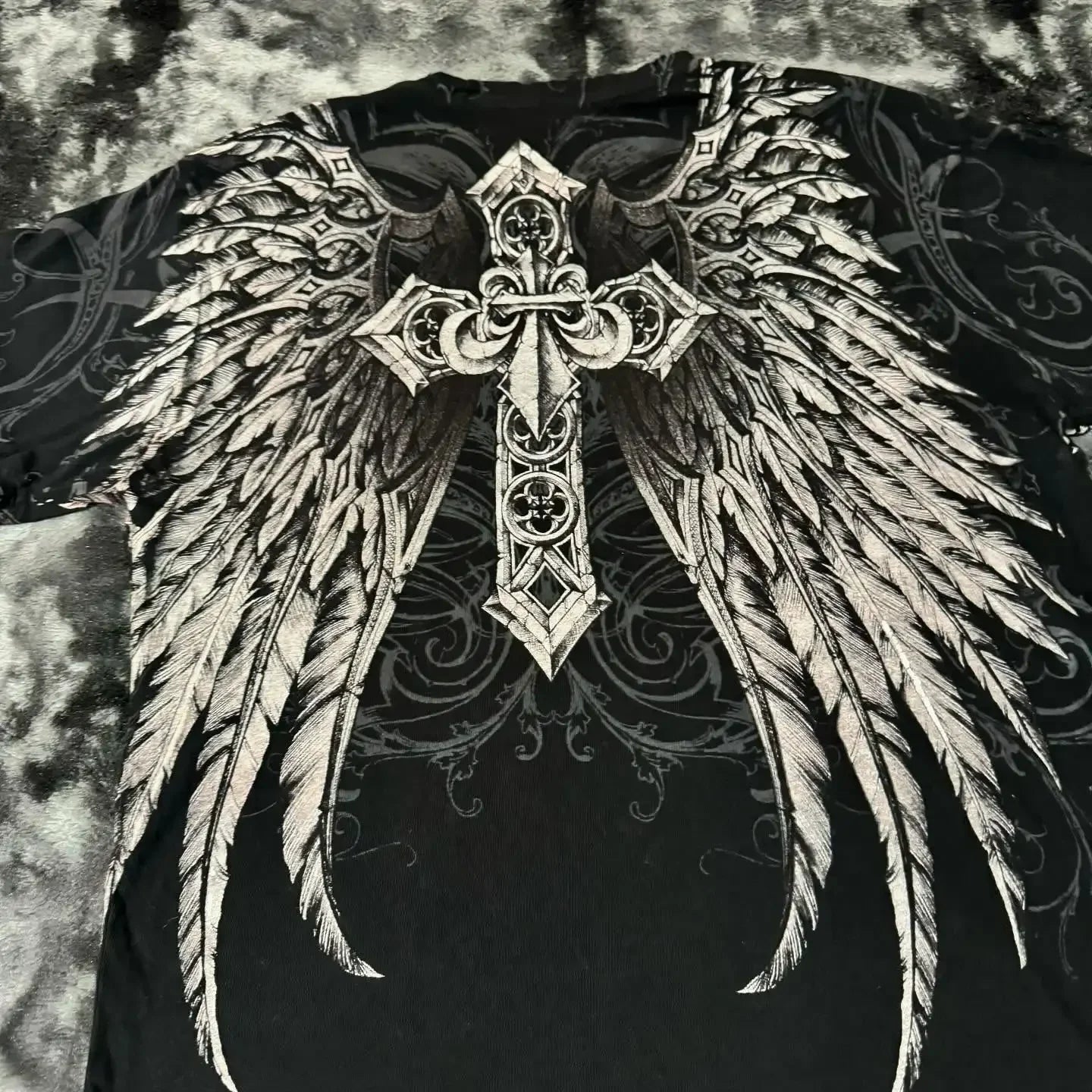 Y2K Affliction T Shirt Vintage Clothing Punk Hip Hop Graphic Print